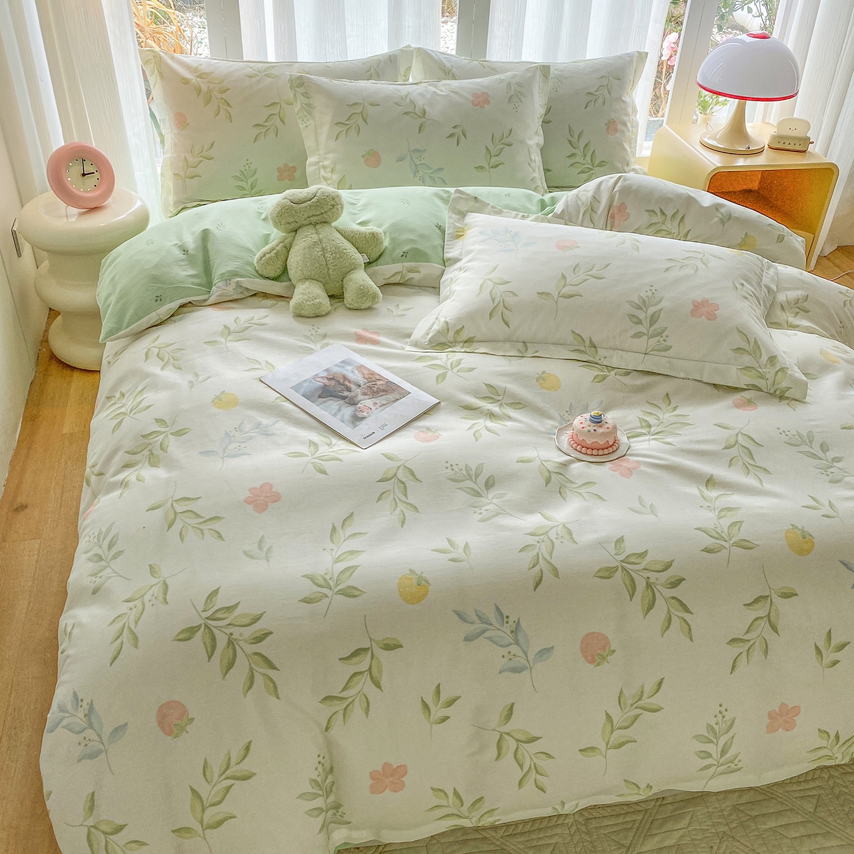 91家纺网 家纺一手货源 找家纺 钰锦珀家纺 2026新款13070全棉直角床单三件套四件套 童话花町