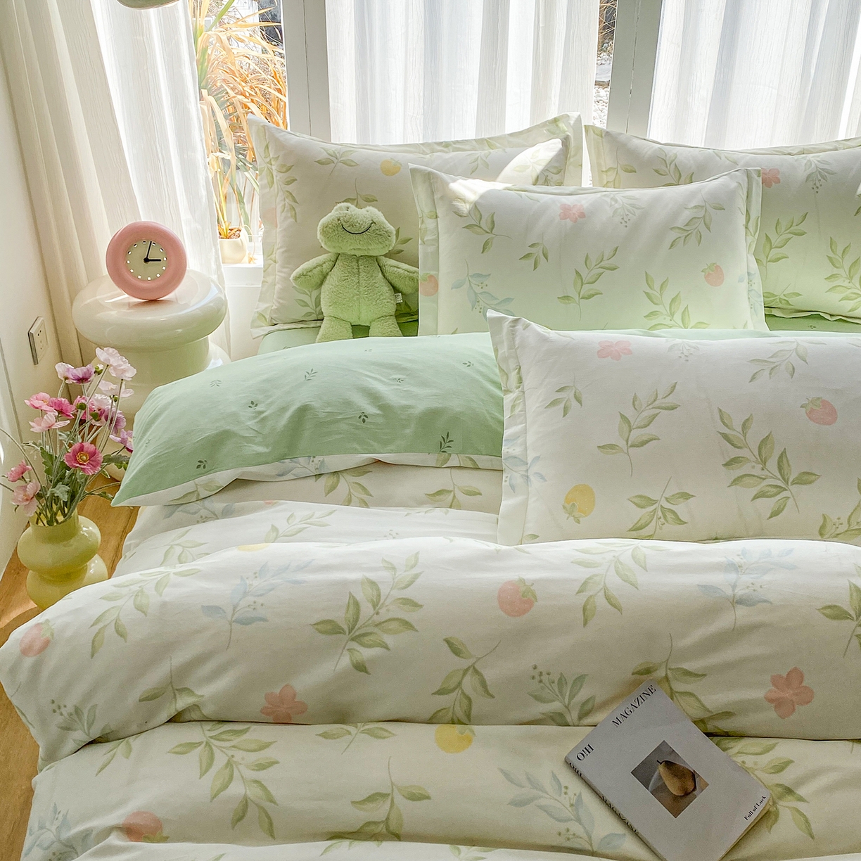 91家纺网 家纺一手货源 找家纺 钰锦珀家纺 2026新款13070全棉直角床单三件套四件套 童话花町