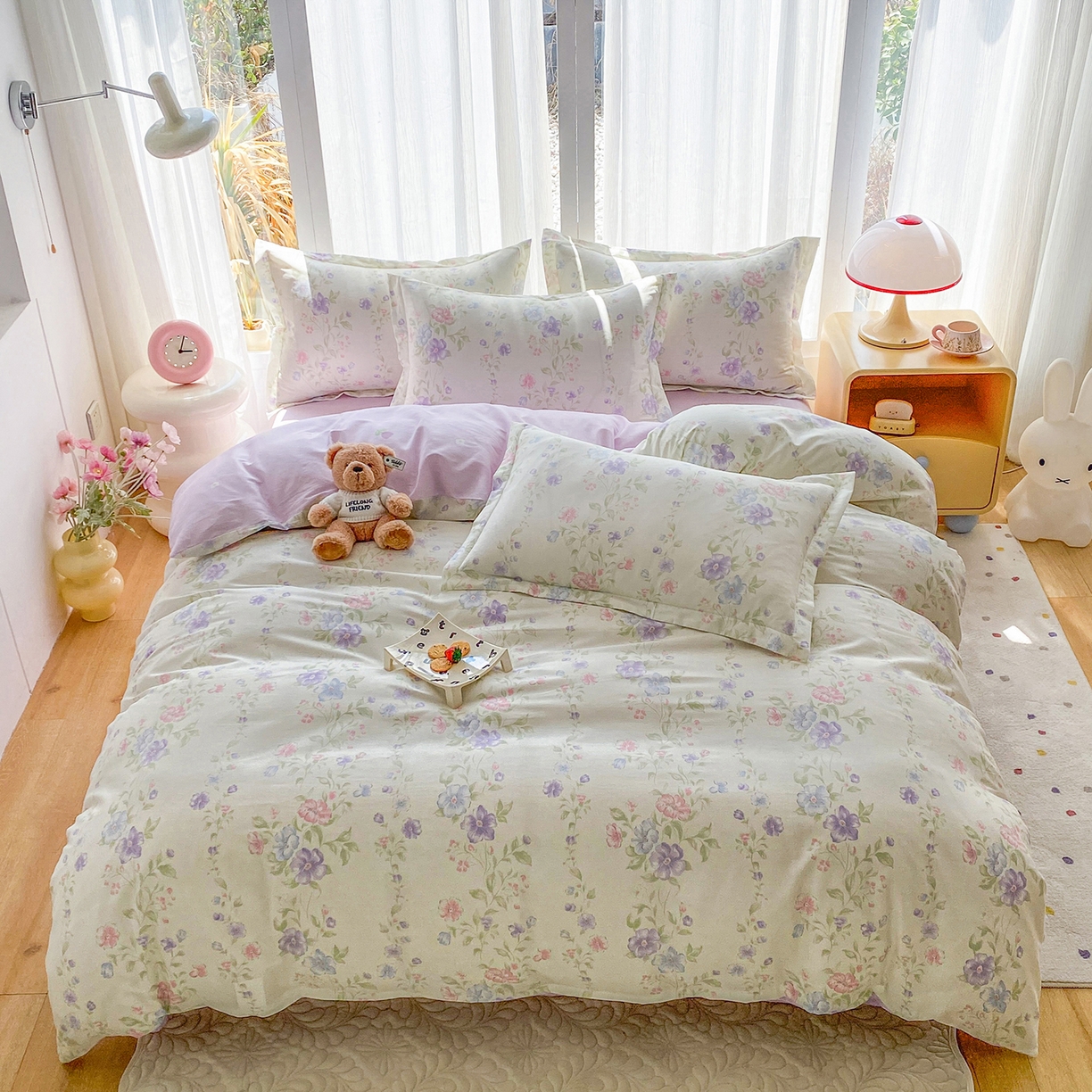 钰锦珀家纺 2026新款13070全棉直角床单三件套四件套 知意花蔓