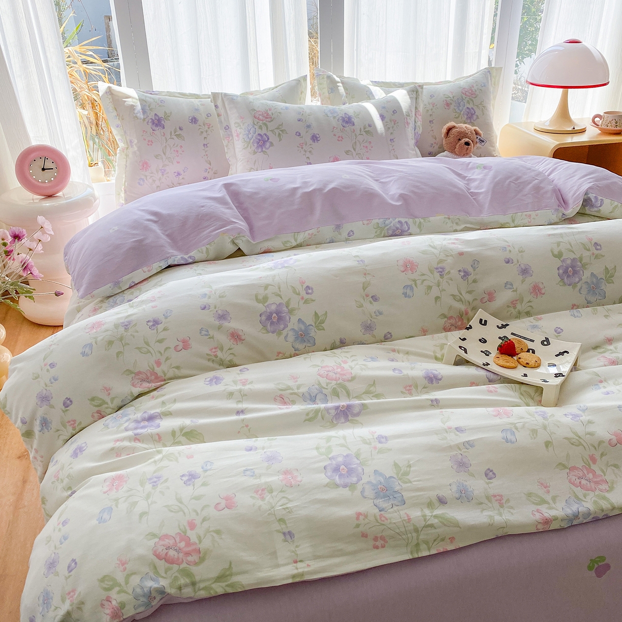 91家纺网 家纺一手货源 找家纺 钰锦珀家纺 2026新款13070全棉直角床单三件套四件套 知意花蔓