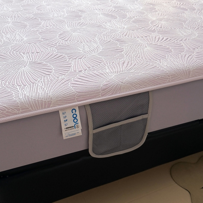 91家纺网 家纺一手货源 找家纺 牵梦萦家纺 2026新款立体浮雕压花工艺凉感豆豆凉席-床笠款 豆豆银杏叶-淡紫色