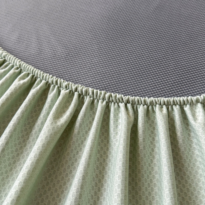 91家纺网 家纺一手货源 找家纺 牵梦萦家纺 2026新款立体浮雕压花工艺凉感豆豆凉席-床笠款 豆豆银杏叶-绿色