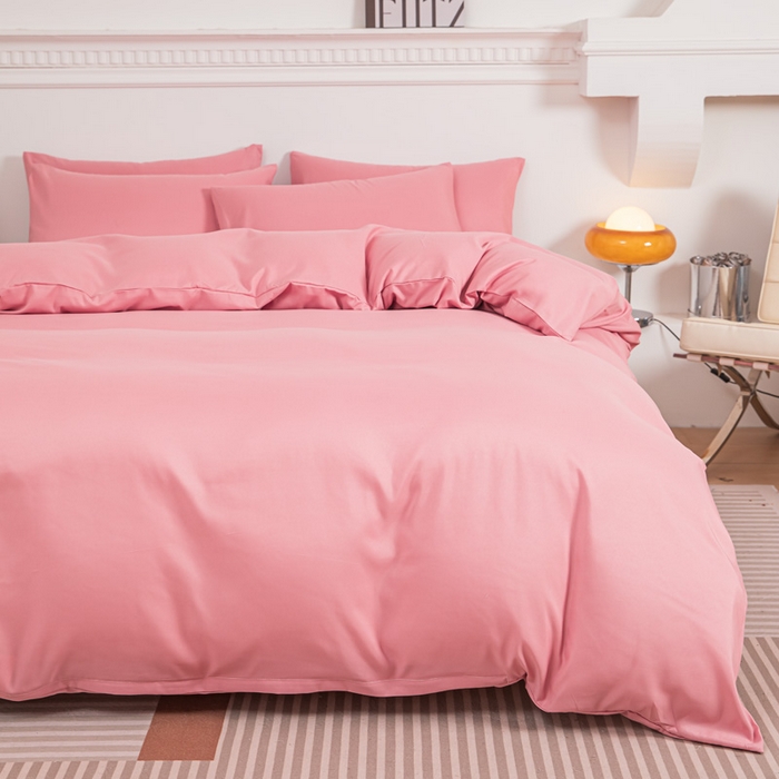 91家纺网 家纺一手货源 找家纺 莎臣豹 2026新款水洗棉磨毛印花简约风单品被套 公主粉