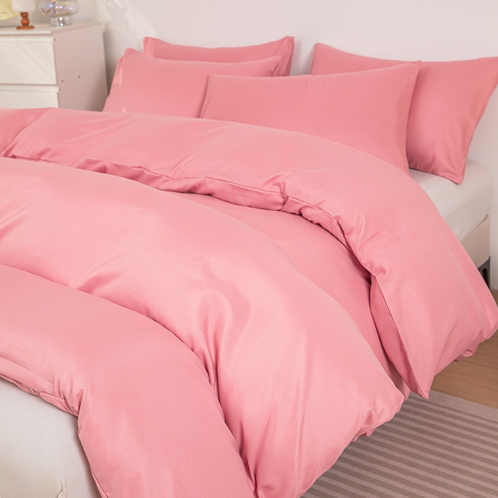 91家纺网 家纺一手货源 找家纺 莎臣豹 2026新款水洗棉磨毛印花简约风单品被套 公主粉