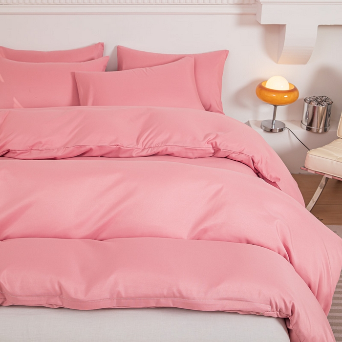 91家纺网 家纺一手货源 找家纺 莎臣豹 2026新款水洗棉磨毛印花简约风单品被套 公主粉