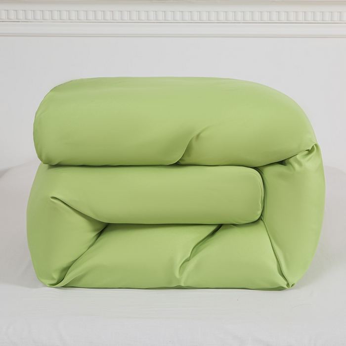 91家纺网 家纺一手货源 找家纺 莎臣豹 2026新款水洗棉磨毛印花简约风单品被套 抹茶绿