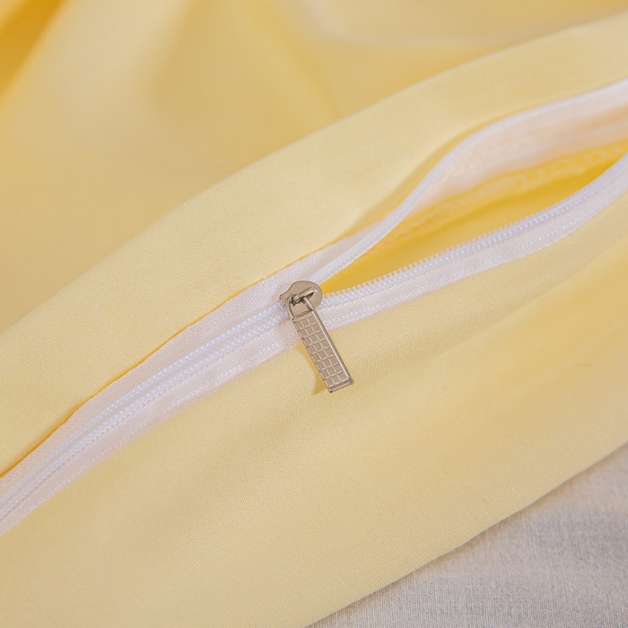 91家纺网 家纺一手货源 找家纺 莎臣豹 2026新款水洗棉磨毛印花简约风单品被套 嫩黄