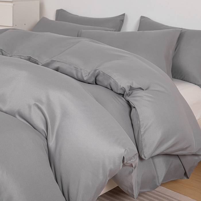 91家纺网 家纺一手货源 找家纺 莎臣豹 2026新款水洗棉磨毛印花简约风单品被套 绅士灰（浅灰）