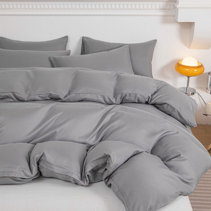 91家纺网 家纺一手货源 找家纺 莎臣豹 2026新款水洗棉磨毛印花简约风单品被套 绅士灰（浅灰）