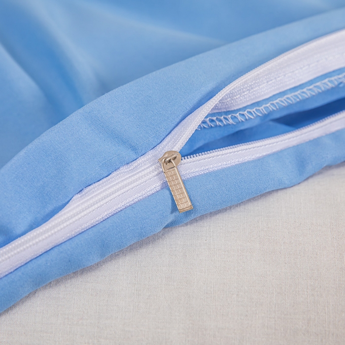 91家纺网 家纺一手货源 找家纺 莎臣豹 2026新款水洗棉磨毛印花简约风单品被套 天空蓝