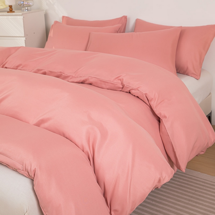 91家纺网 家纺一手货源 找家纺 莎臣豹 2026新款水洗棉磨毛印花简约风单品被套 甜豆沙