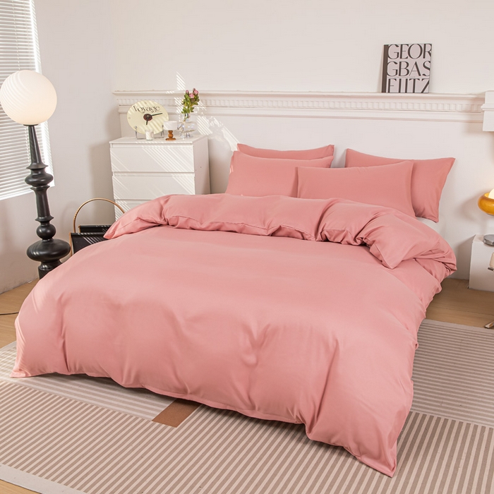 91家纺网 家纺一手货源 找家纺 莎臣豹 2026新款水洗棉磨毛印花简约风单品被套 甜豆沙