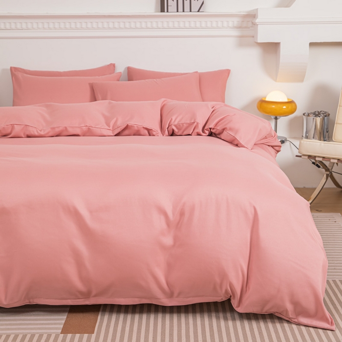 91家纺网 家纺一手货源 找家纺 莎臣豹 2026新款水洗棉磨毛印花简约风单品被套 甜豆沙