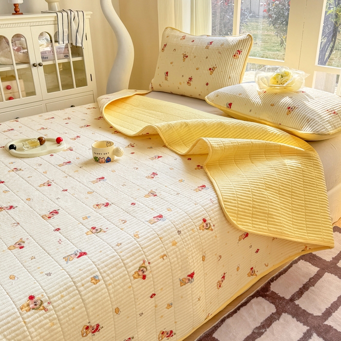 91家纺网 家纺一手货源 找家纺 （总）晓时候 2026新款双层纱印花夏被床盖四件套新疆棉花被夏凉被空调被单夏被