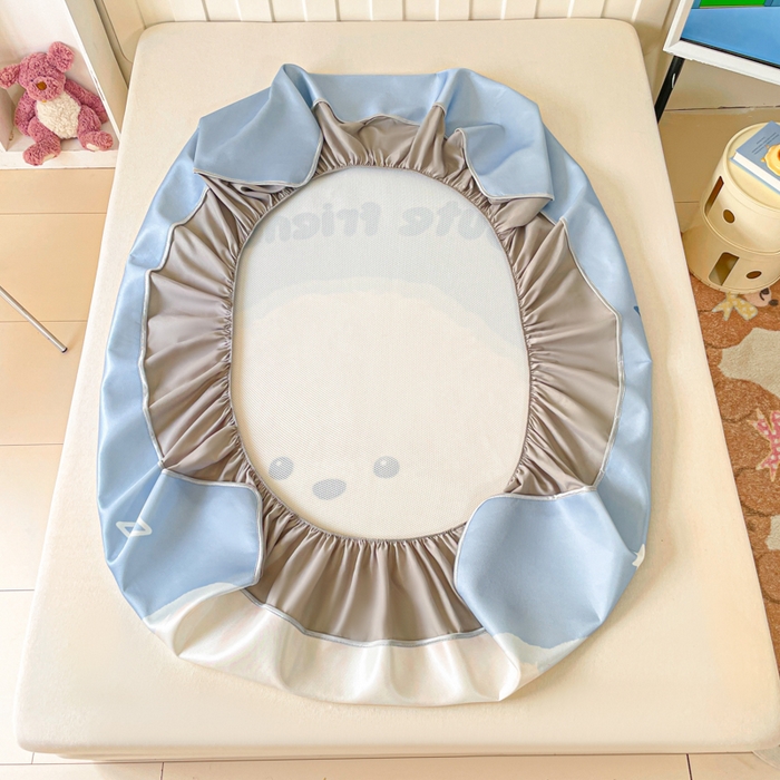 91家纺网 家纺一手货源 找家纺 （总）柒月家居 2026新款大版印花碳光冰丝席床笠款凉席