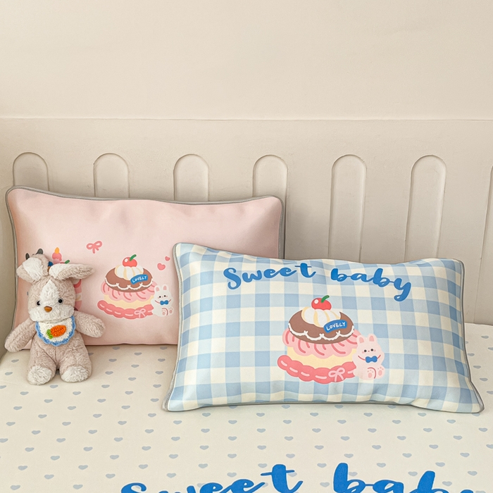 91家纺网 家纺一手货源 找家纺 柒月家居 2026新款大版印花碳光冰丝席床笠款凉席 床笠-蛋糕派对