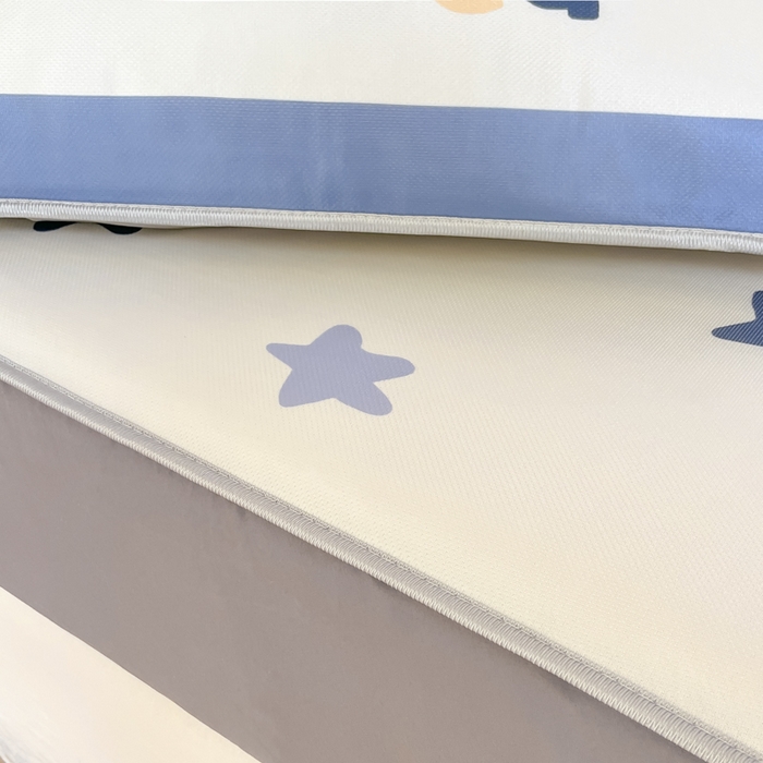 91家纺网 家纺一手货源 找家纺 柒月家居 2026新款大版印花碳光冰丝席床笠款凉席 床笠-满天星辰