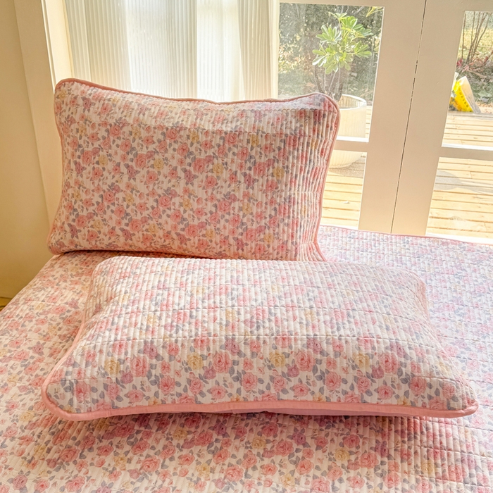 91家纺网 家纺一手货源 找家纺 晓时候 2026新款双层纱印花夏被床盖四件套新疆棉花被夏凉被空调被单夏被 繁花