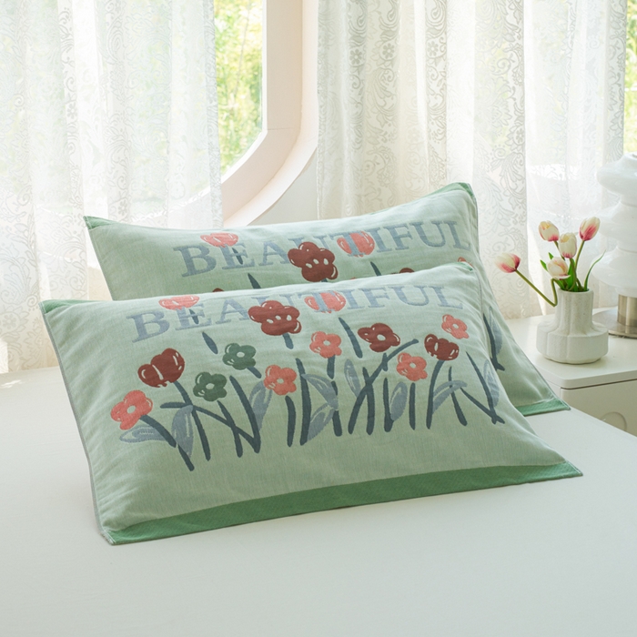 91家纺网 家纺一手货源 找家纺 （总）棠薇家纺 2026新款A类加厚八层纯棉纱布小清新枕巾