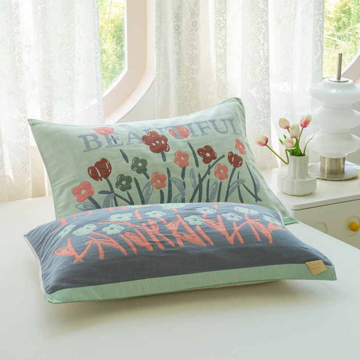 91家纺网 家纺一手货源 找家纺 （总）棠薇家纺 2026新款A类加厚八层纯棉纱布小清新枕巾