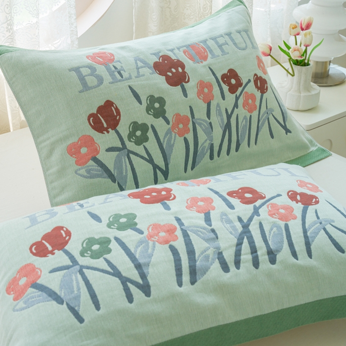 91家纺网 家纺一手货源 找家纺 （总）棠薇家纺 2026新款A类加厚八层纯棉纱布小清新枕巾