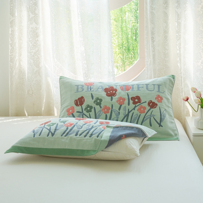 91家纺网 家纺一手货源 找家纺 （总）棠薇家纺 2026新款A类加厚八层纯棉纱布小清新枕巾