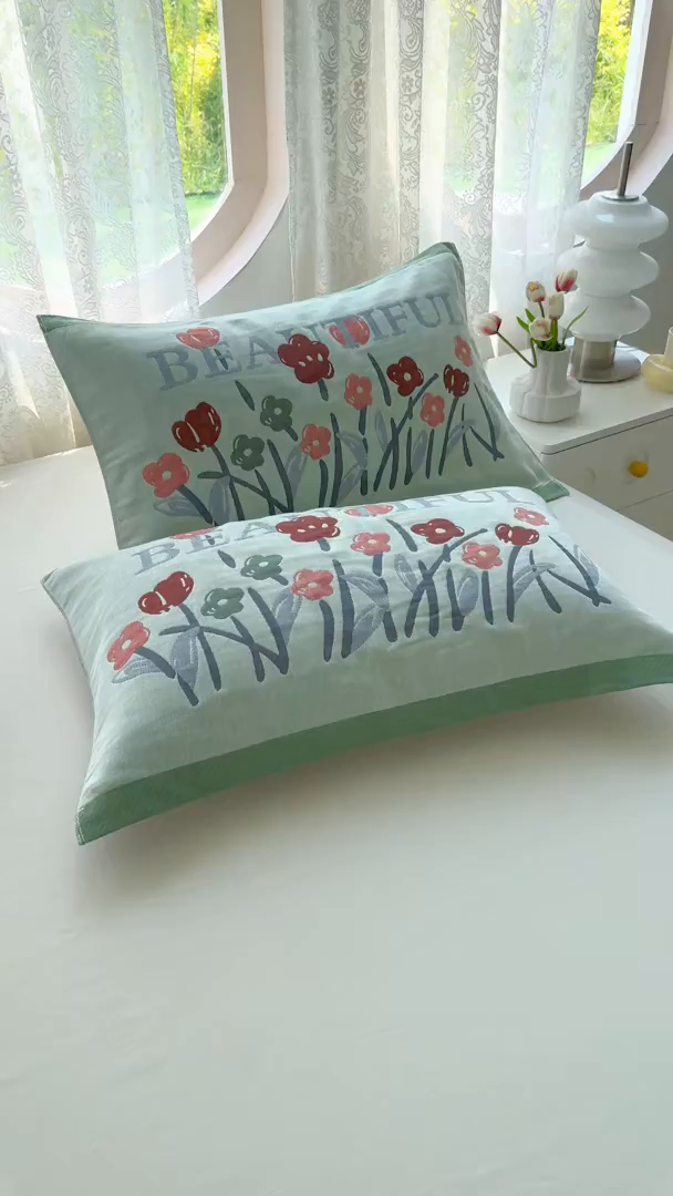 91家纺网 家纺一手货源 找家纺 （总）棠薇家纺 2026新款A类加厚八层纯棉纱布小清新枕巾