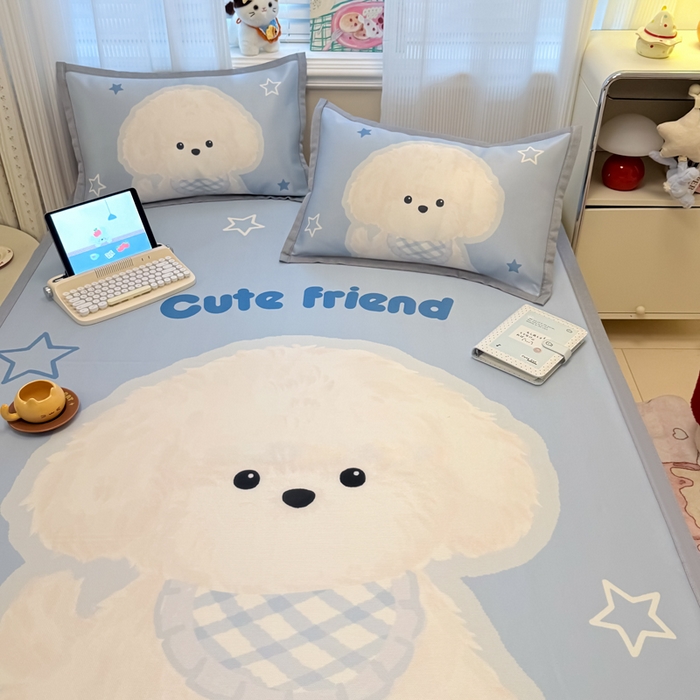 91家纺网 家纺一手货源 找家纺 （总）柒月家居 2026新款大版印花碳光冰丝席床席款凉席