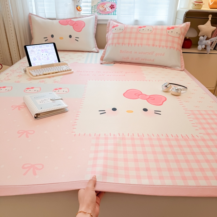 91家纺网 家纺一手货源 找家纺 （总）柒月家居 2026新款大版印花碳光冰丝席床席款凉席