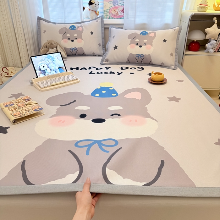 91家纺网 家纺一手货源 找家纺 （总）柒月家居 2026新款大版印花碳光冰丝席床席款凉席