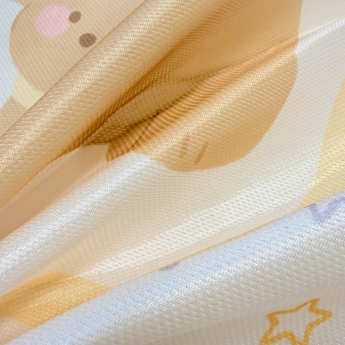 91家纺网 家纺一手货源 找家纺 柒月家居 2026新款大版印花碳光冰丝席床席款凉席 蛋糕汪汪