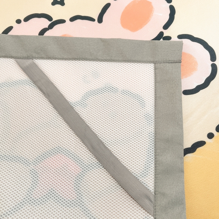 91家纺网 家纺一手货源 找家纺 柒月家居 2026新款大版印花碳光冰丝席床席款凉席 动物世界