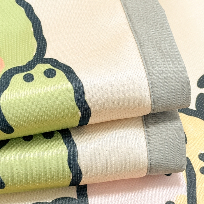 91家纺网 家纺一手货源 找家纺 柒月家居 2026新款大版印花碳光冰丝席床席款凉席 动物世界