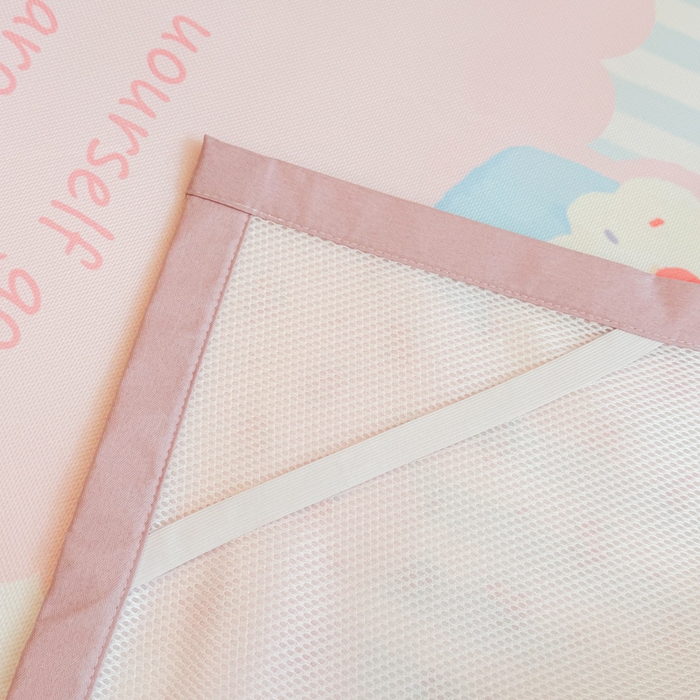 91家纺网 家纺一手货源 找家纺 柒月家居 2026新款大版印花碳光冰丝席床席款凉席 猫猫小窝