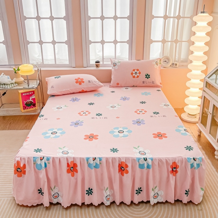 91家纺网 家纺一手货源 找家纺 （总）莎臣豹 2026新款植物羊绒单品单件单床裙可配床裙三件套