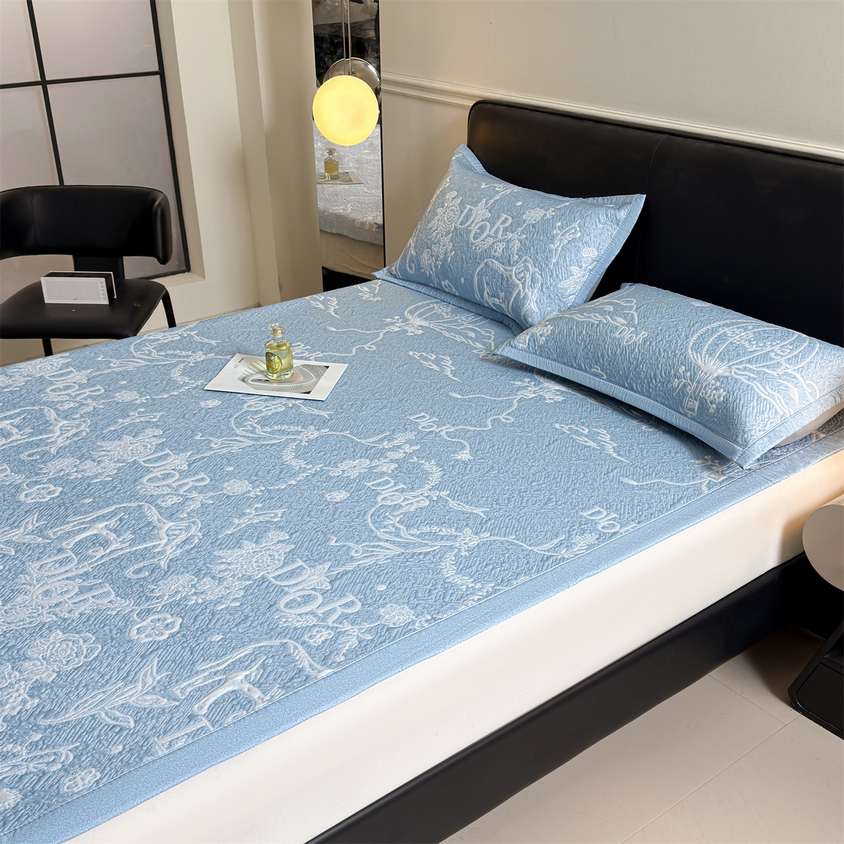 91家纺网 家纺一手货源 找家纺 （总）慕木家纺 2026新品高端复合三明治PE乙纶双面提花610克冰豆豆凉席迪奥风系列（提供买家秀）