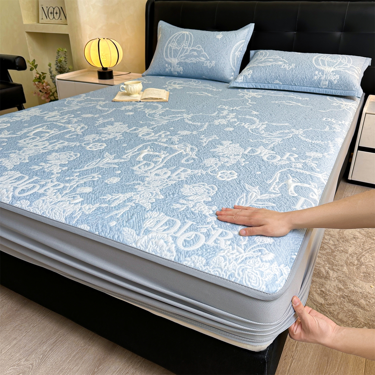 91家纺网 家纺一手货源 找家纺 （总）慕木家纺 2026新品高端复合三明治PE乙纶双面提花610克冰豆豆凉席迪奥风系列（提供买家秀）