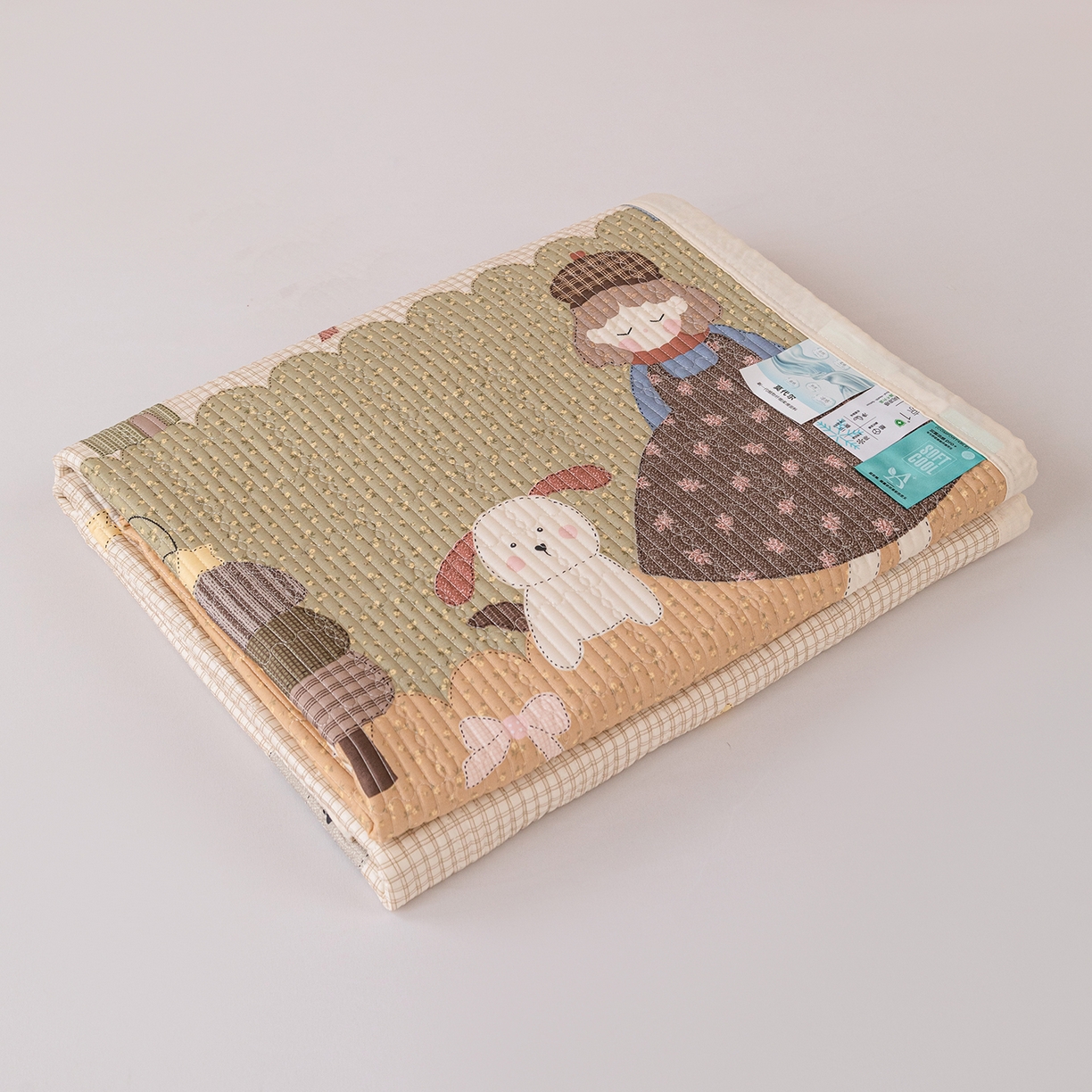 91家纺网 家纺一手货源 找家纺 源舜家纺 2026新款天丝莫代尔大版凉感床盖 甜心女孩