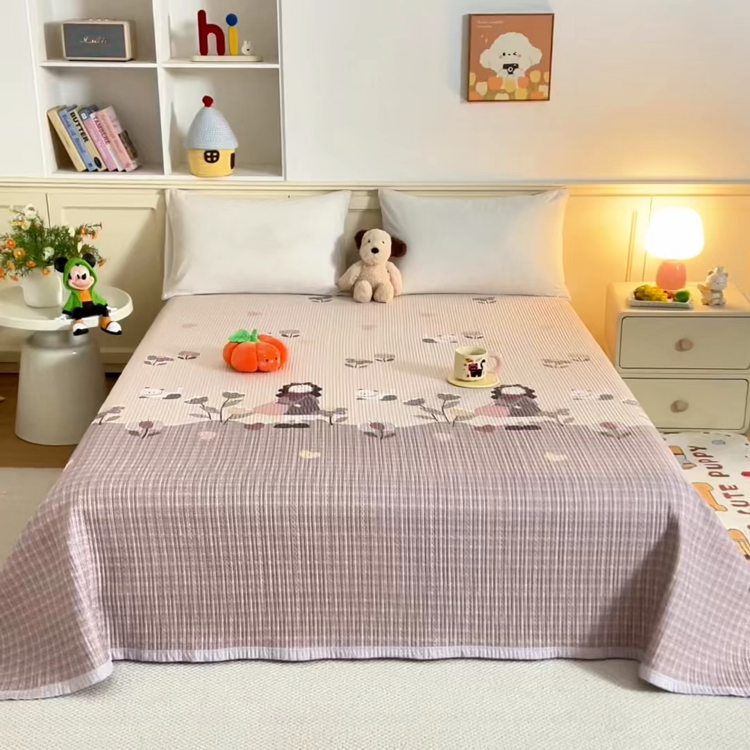 91家纺网 家纺一手货源 找家纺 源舜家纺 2026新款天丝莫代尔大版凉感床盖 春日花语