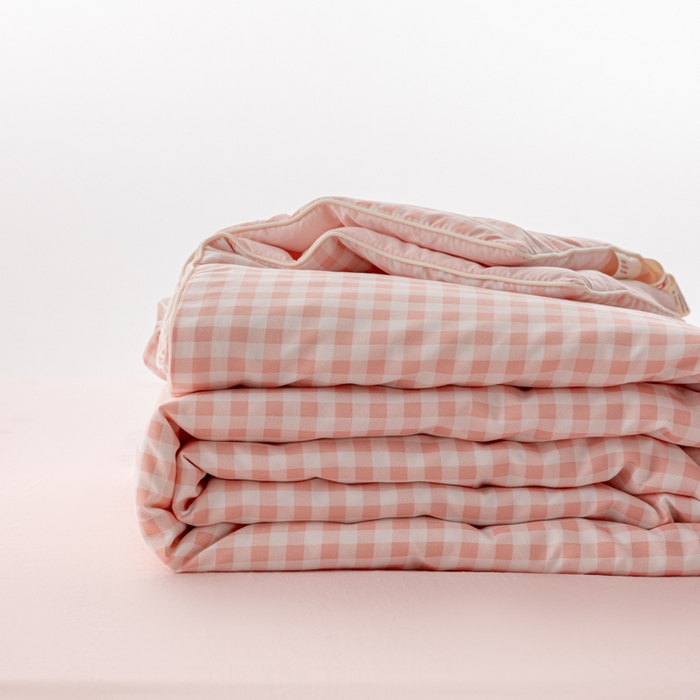 91家纺网 家纺一手货源 找家纺 （总）迪梵家纺 2026新款A类无印风水洗棉格子纯色夏凉被大豆夏被空调被薄被（带买家秀）