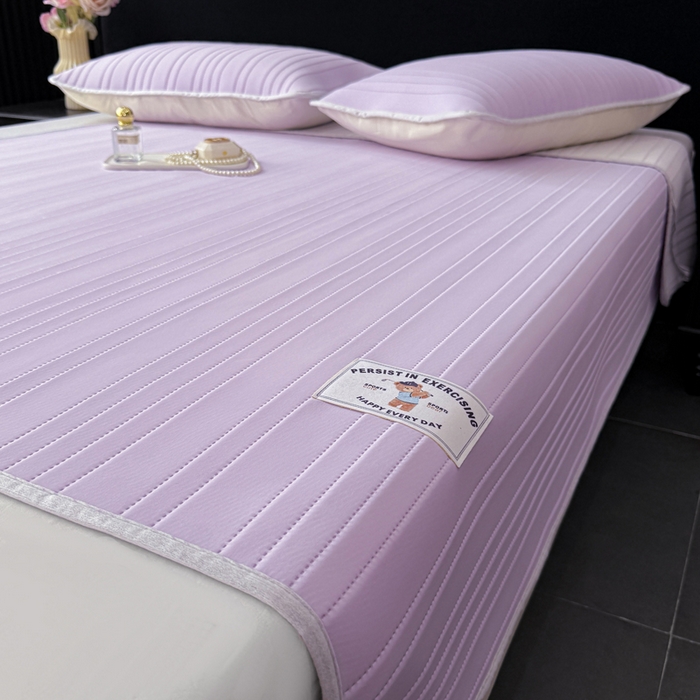 91家纺网 家纺一手货源 找家纺 麋兔 2026新款纯色朵朵小熊冰蚕丝软席 香芋紫