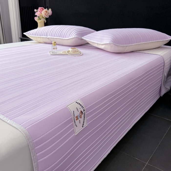 91家纺网 家纺一手货源 找家纺 麋兔 2026新款纯色朵朵小熊冰蚕丝软席 香芋紫