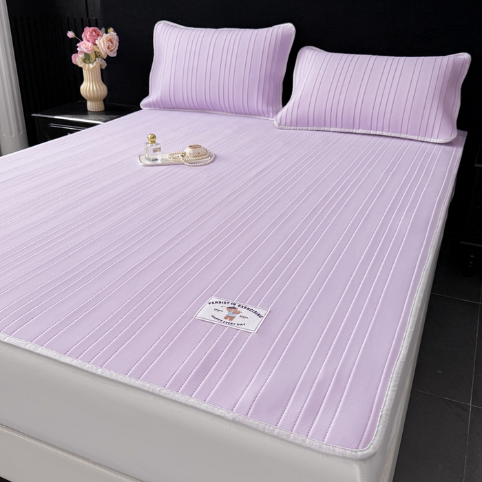 91家纺网 家纺一手货源 找家纺 麋兔 2026新款纯色朵朵小熊冰蚕丝软席 香芋紫