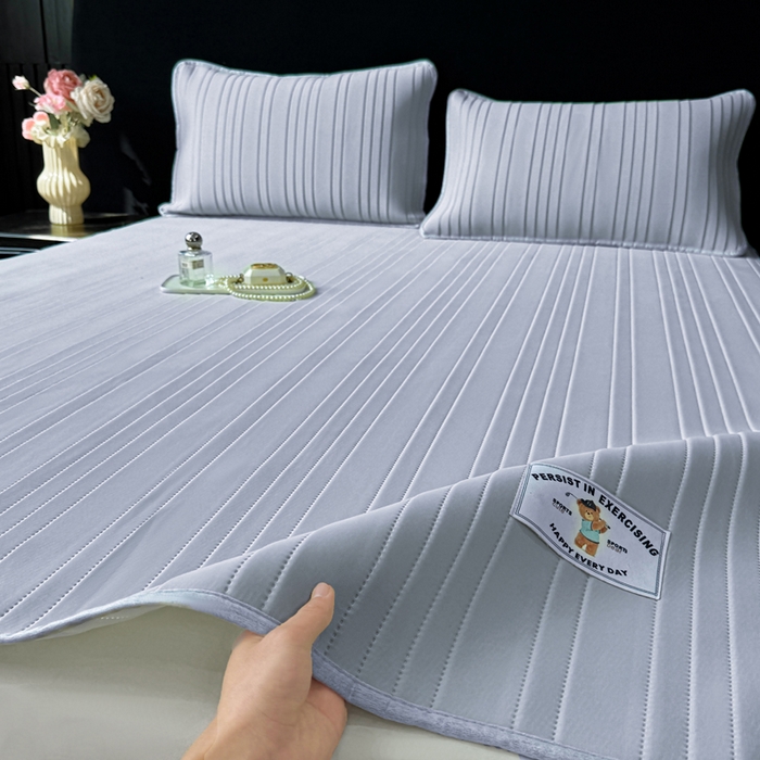 麋兔 2026新款纯色朵朵小熊冰蚕丝软席 芦灰