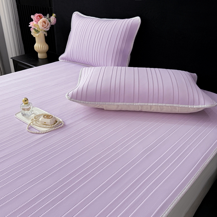 91家纺网 家纺一手货源 找家纺 麋兔 2026新款纯色朵朵小熊冰蚕丝软席 香芋紫