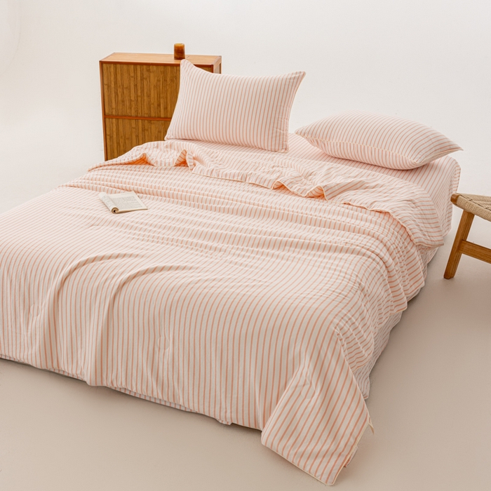 91家纺网 家纺一手货源 找家纺 （总）迪梵家纺 2026新款A类无印风水洗棉条纹大豆夏凉被夏被空调被薄被子被子被芯（带买家秀）