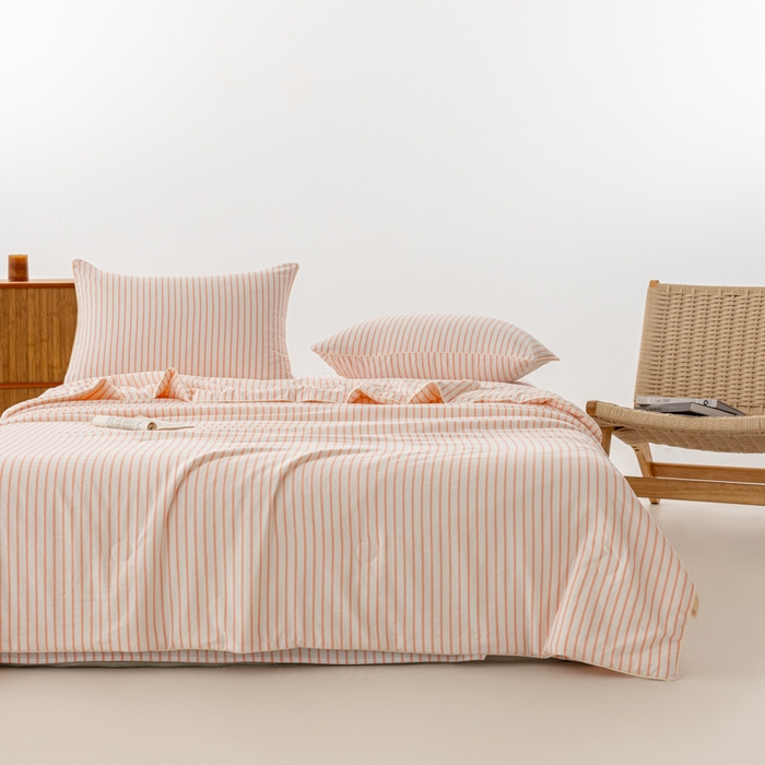 91家纺网 家纺一手货源 找家纺 迪梵家纺 2026新款A类无印风水洗棉条纹大豆夏凉被夏被空调被薄被子被子被芯（带买家秀） 条纹-玉