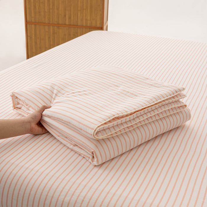 91家纺网 家纺一手货源 找家纺 迪梵家纺 2026新款A类无印风水洗棉条纹大豆夏凉被夏被空调被薄被子被子被芯（带买家秀） 条纹-玉