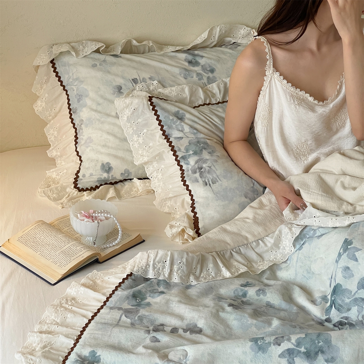 91家纺网 家纺一手货源 找家纺 傲蕾良品 2026新款【山野计划】砂洗棉麻大豆抗菌被 空谷幽兰