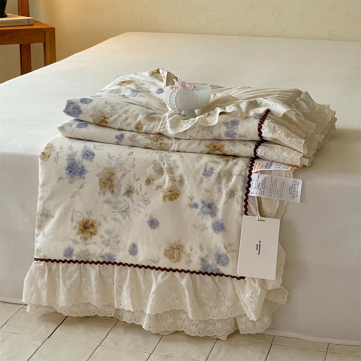 91家纺网 家纺一手货源 找家纺 傲蕾良品 2026新款【山野计划】砂洗棉麻大豆抗菌被 莫奈花园